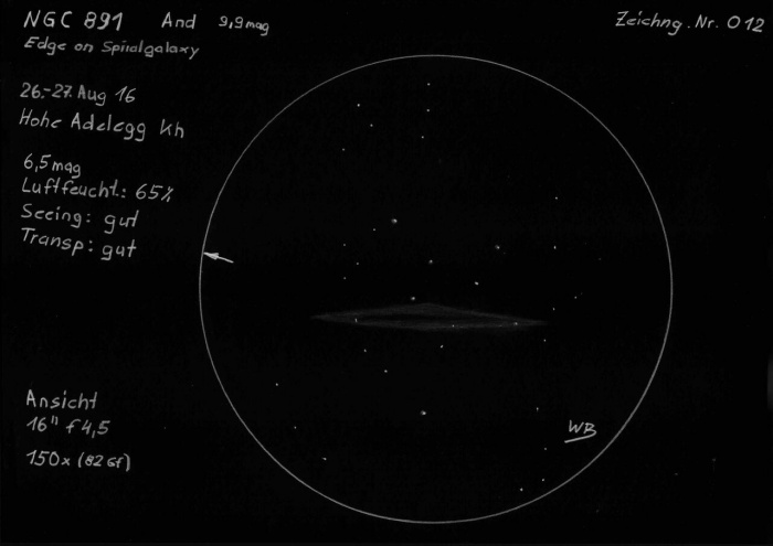 NGC 891 Zeichnungneg